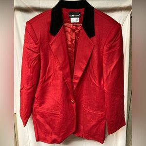 Sag Harbor Red and Black Vintage Wool Blazer